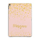 Personalised Pink Gold Splatter With Name Apple iPad Grey Case