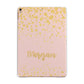 Personalised Pink Gold Splatter With Name Apple iPad Rose Gold Case
