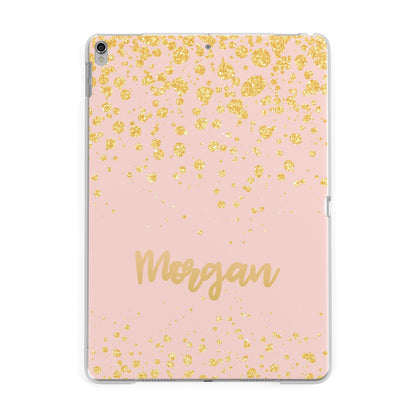 Personalised Pink Gold Splatter With Name Apple iPad Silver Case