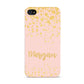 Personalised Pink Gold Splatter With Name Apple iPhone 4s Case