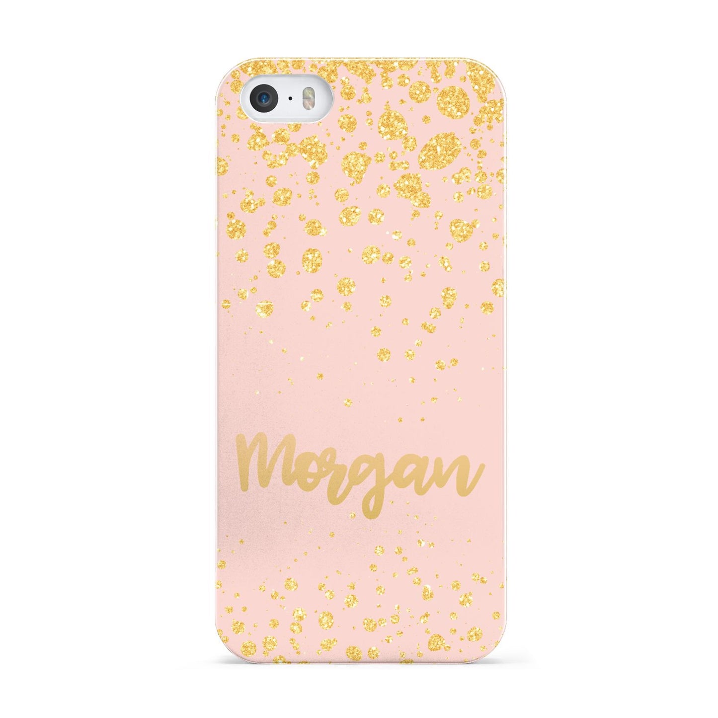 Personalised Pink Gold Splatter With Name Apple iPhone 5 Case