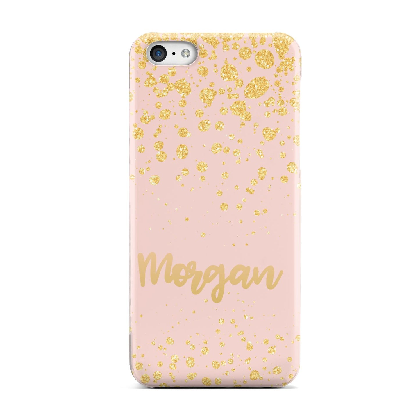 Personalised Pink Gold Splatter With Name Apple iPhone 5c Case