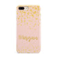 Personalised Pink Gold Splatter With Name Apple iPhone 7 8 Plus 3D Tough Case