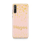 Personalised Pink Gold Splatter With Name Huawei Enjoy 10s Phone Case