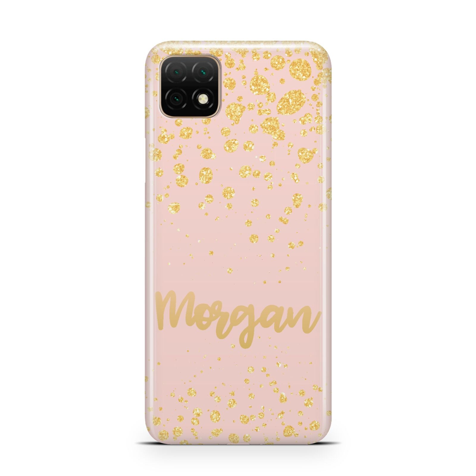 Personalised Pink Gold Splatter With Name Huawei Enjoy 20 Phone Case