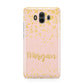 Personalised Pink Gold Splatter With Name Huawei Mate 10 Protective Phone Case