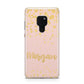 Personalised Pink Gold Splatter With Name Huawei Mate 20 Phone Case