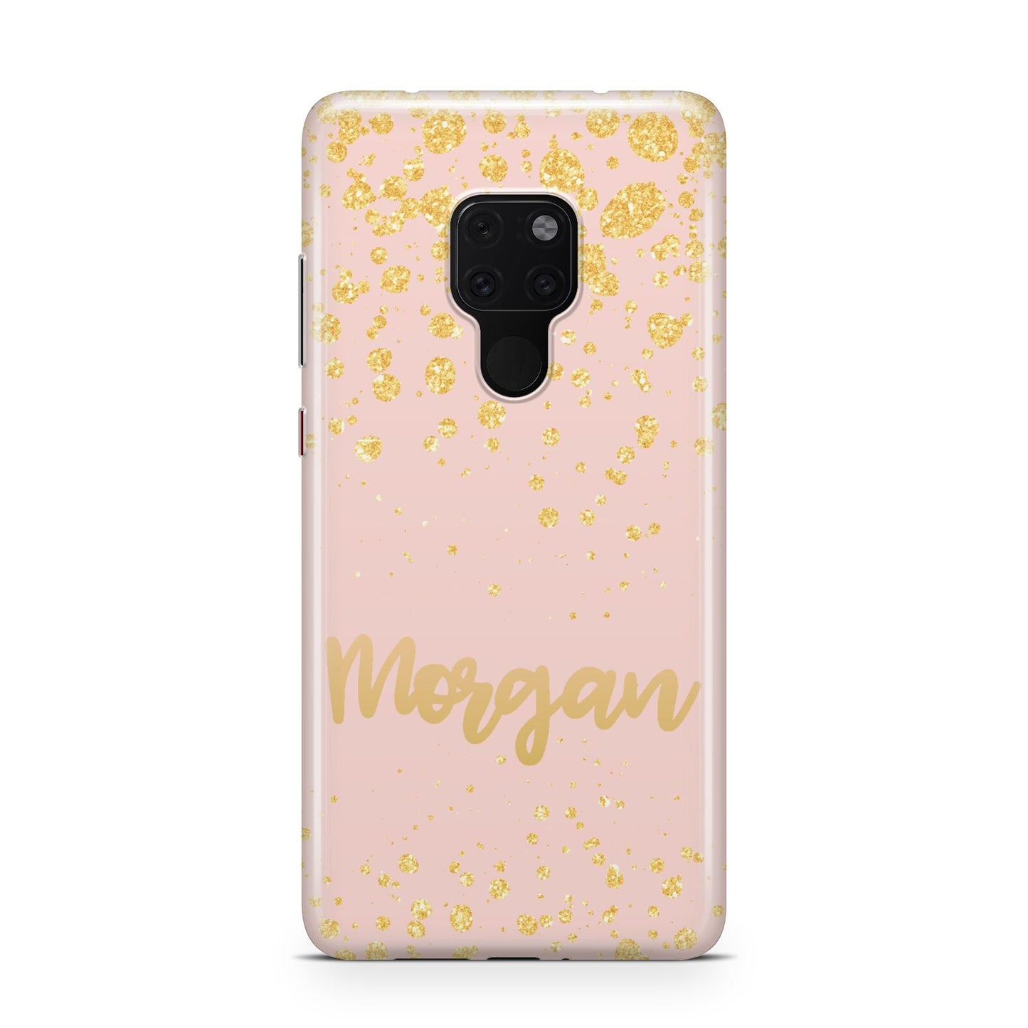 Personalised Pink Gold Splatter With Name Huawei Mate 20 Phone Case