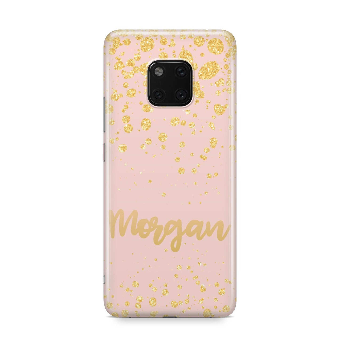 Personalised Pink Gold Splatter With Name Huawei Mate 20 Pro Phone Case