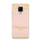 Personalised Pink Gold Splatter With Name Huawei Mate 20X Phone Case