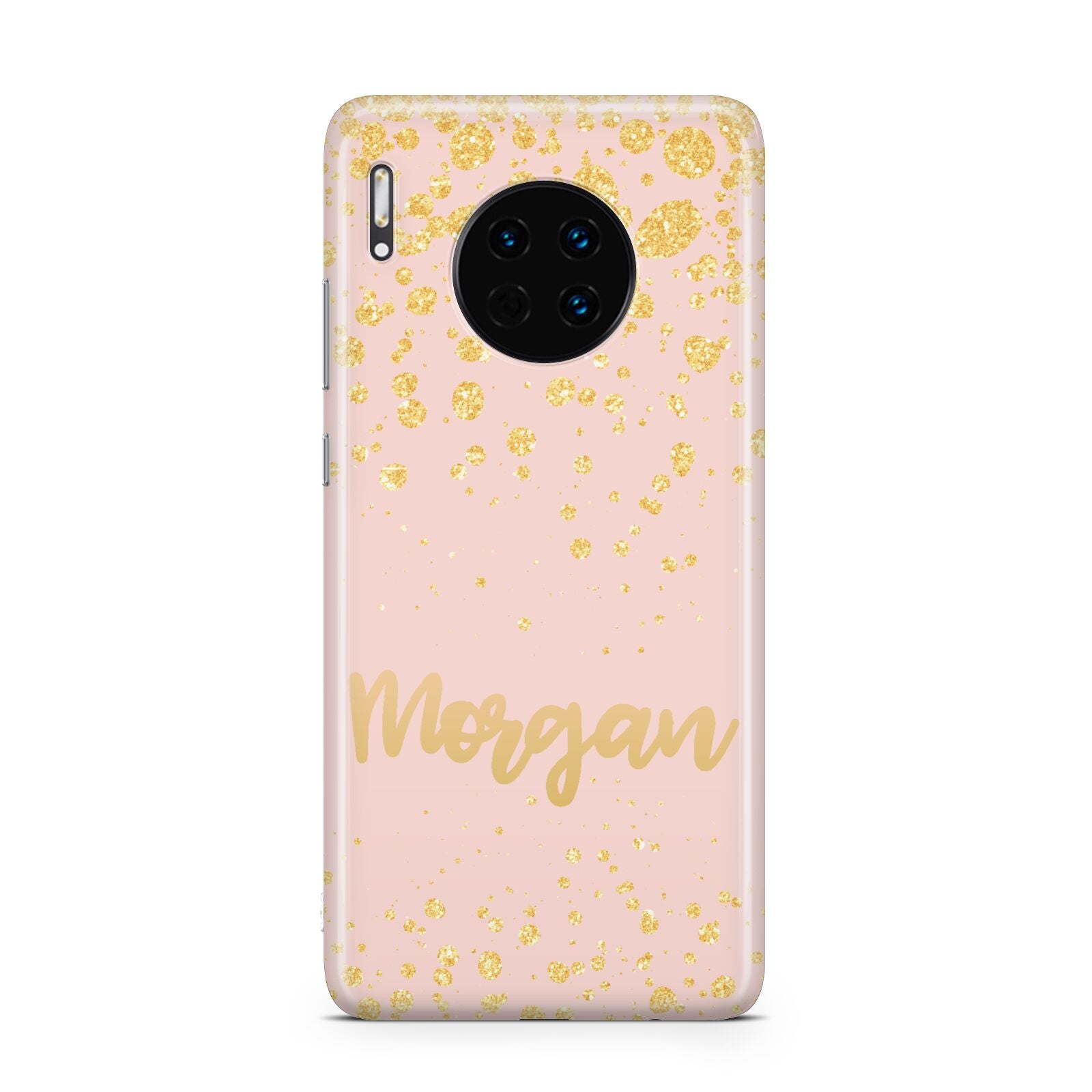 Personalised Pink Gold Splatter With Name Huawei Mate 30