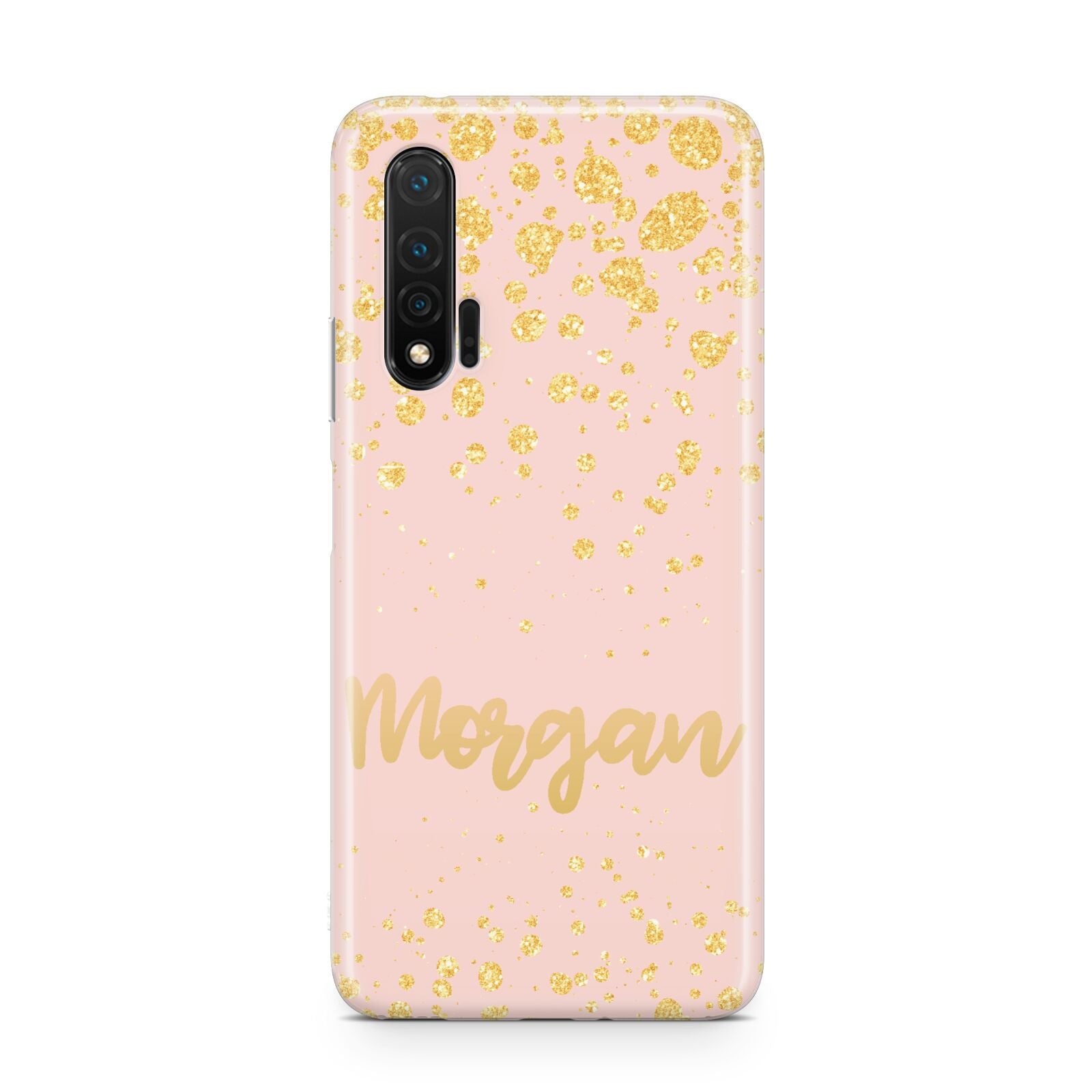 Personalised Pink Gold Splatter With Name Huawei Nova 6 Phone Case