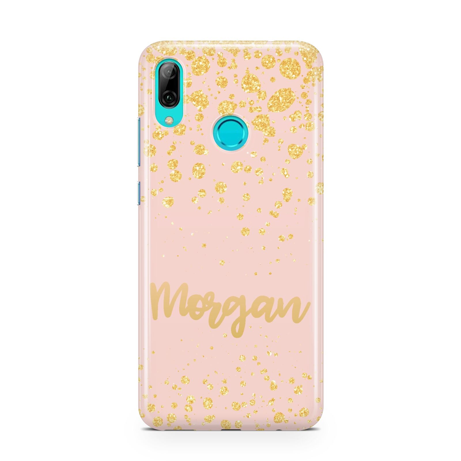 Personalised Pink Gold Splatter With Name Huawei P Smart 2019 Case