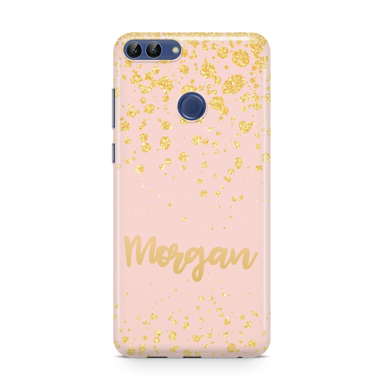 Personalised Pink Gold Splatter With Name Huawei P Smart Case