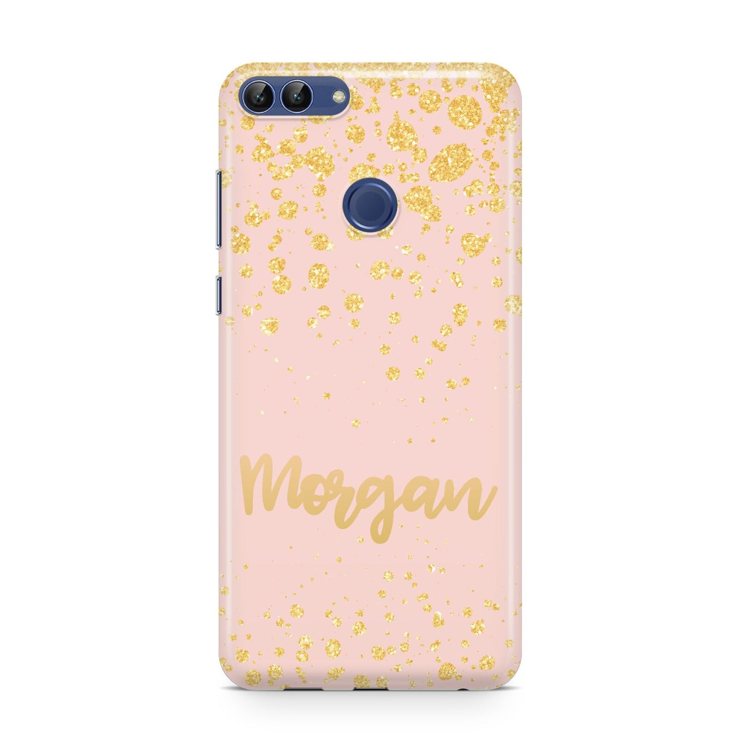 Personalised Pink Gold Splatter With Name Huawei P Smart Case