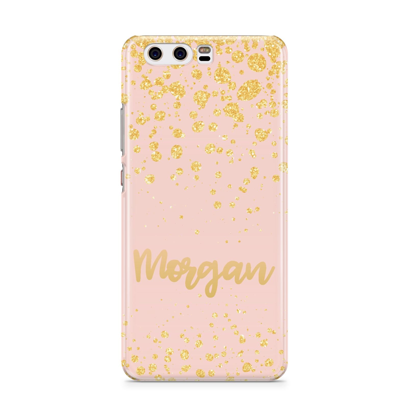Personalised Pink Gold Splatter With Name Huawei P10 Phone Case