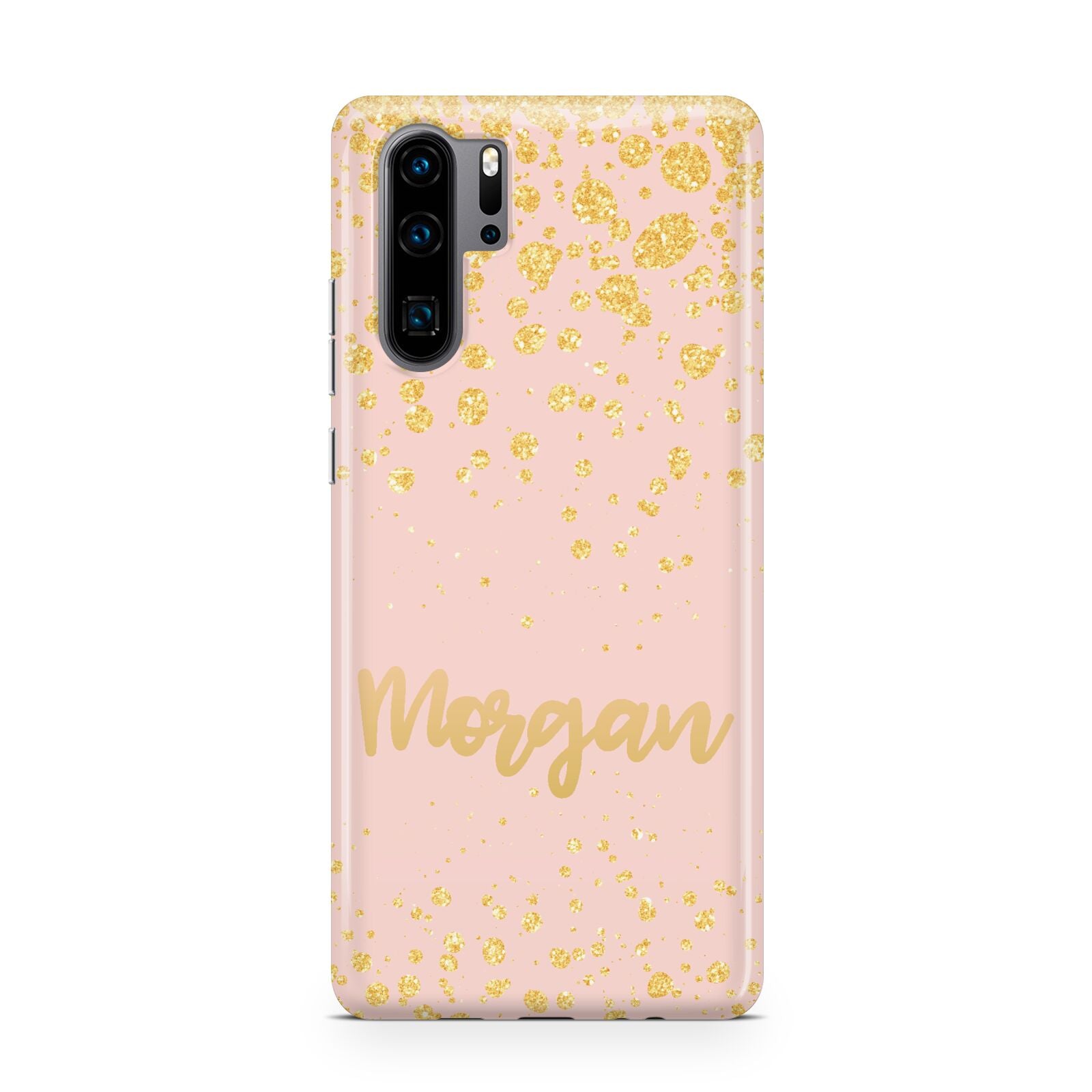 Personalised Pink Gold Splatter With Name Huawei P30 Pro Phone Case