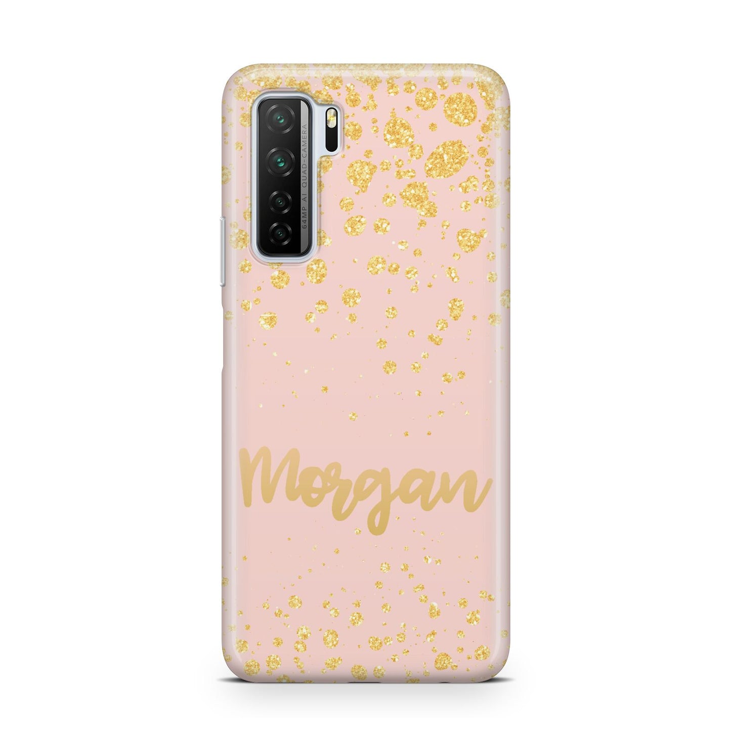 Personalised Pink Gold Splatter With Name Huawei P40 Lite 5G Phone Case