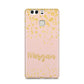 Personalised Pink Gold Splatter With Name Huawei P9 Case
