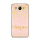 Personalised Pink Gold Splatter With Name Huawei Y3 2017