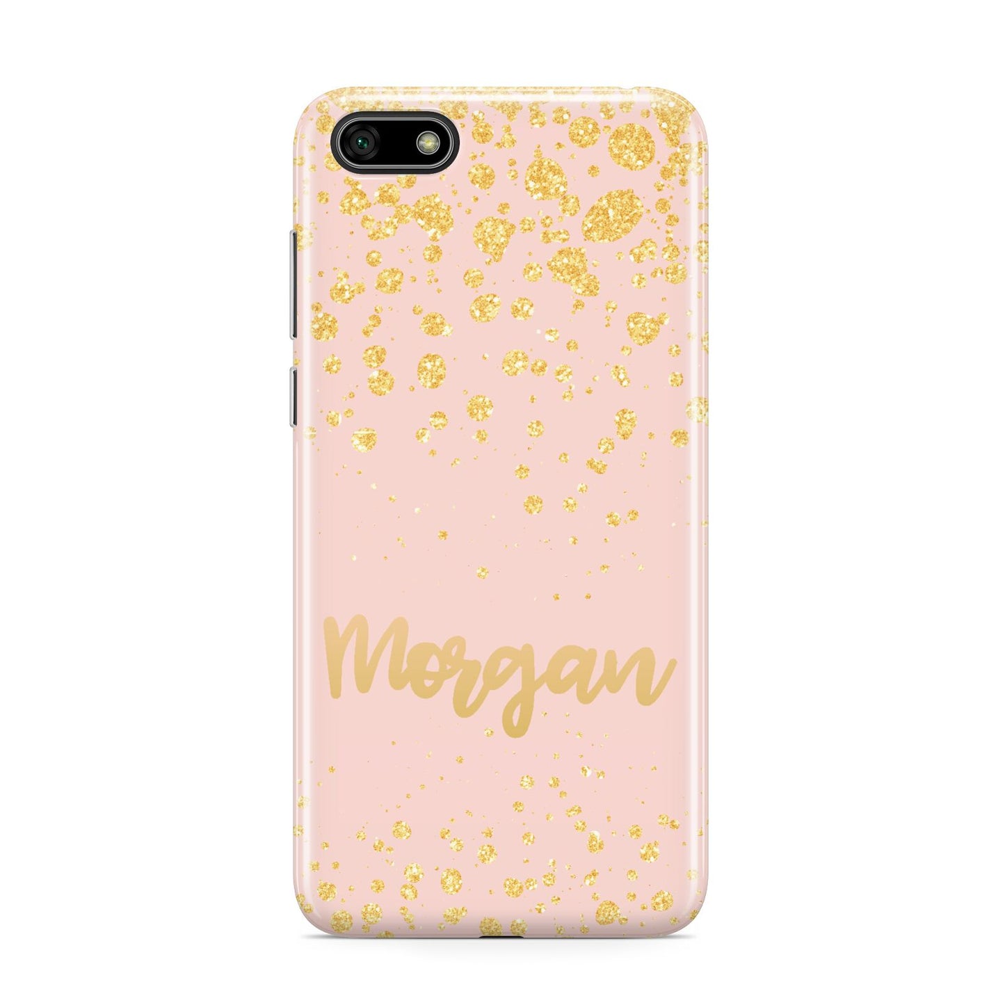 Personalised Pink Gold Splatter With Name Huawei Y5 Prime 2018 Phone Case