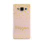 Personalised Pink Gold Splatter With Name Samsung Galaxy A3 Case