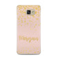 Personalised Pink Gold Splatter With Name Samsung Galaxy A5 2016 Case on gold phone