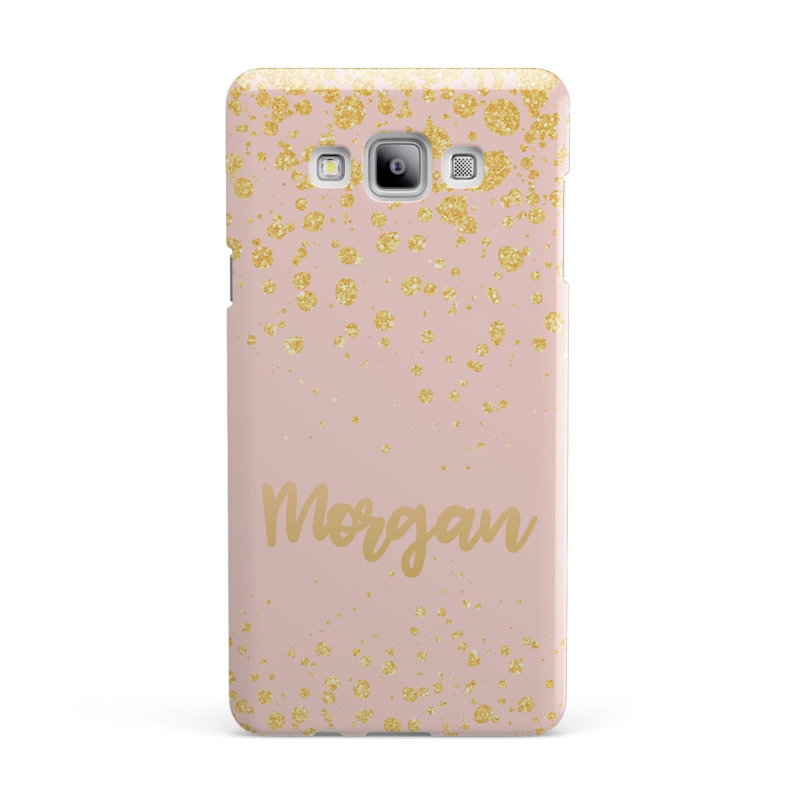 Personalised Pink Gold Splatter With Name Samsung Galaxy A7 2015 Case