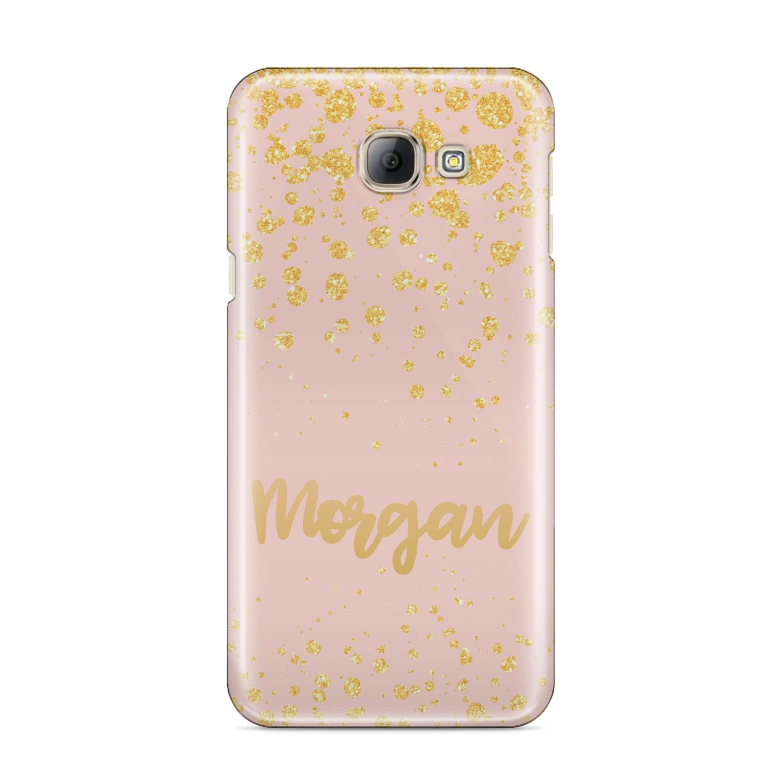 Personalised Pink Gold Splatter With Name Samsung Galaxy A8 2016 Case
