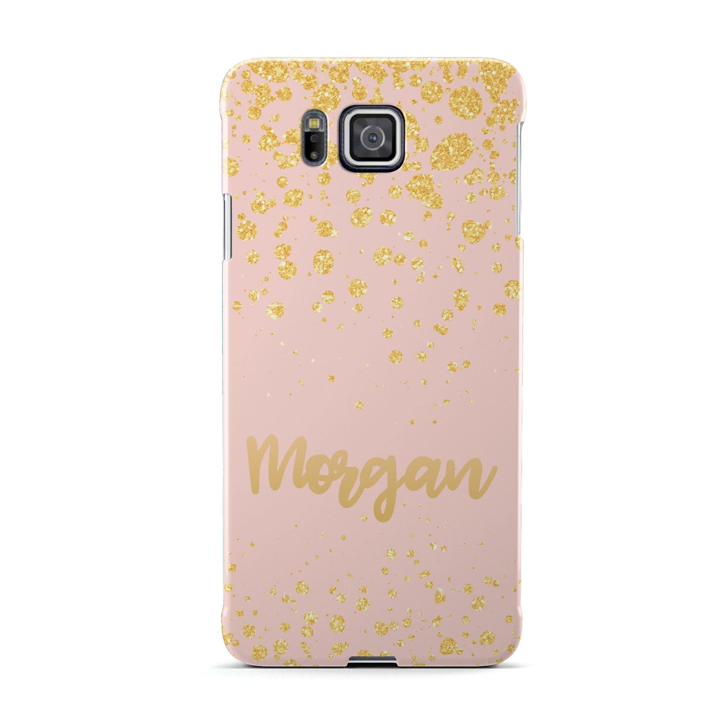 Personalised Pink Gold Splatter With Name Samsung Galaxy Alpha Case