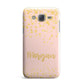 Personalised Pink Gold Splatter With Name Samsung Galaxy J7 Case
