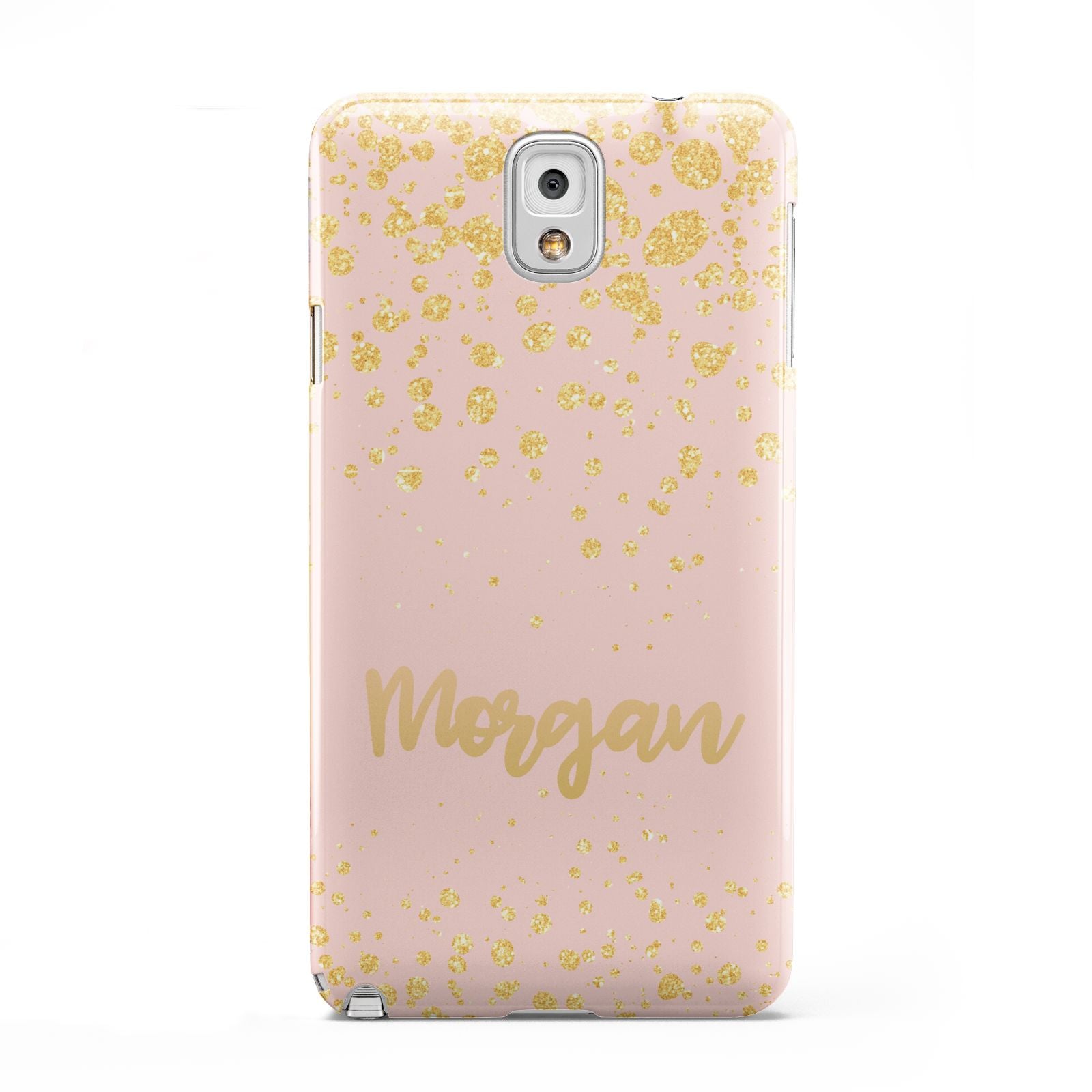 Personalised Pink Gold Splatter With Name Samsung Galaxy Note 3 Case