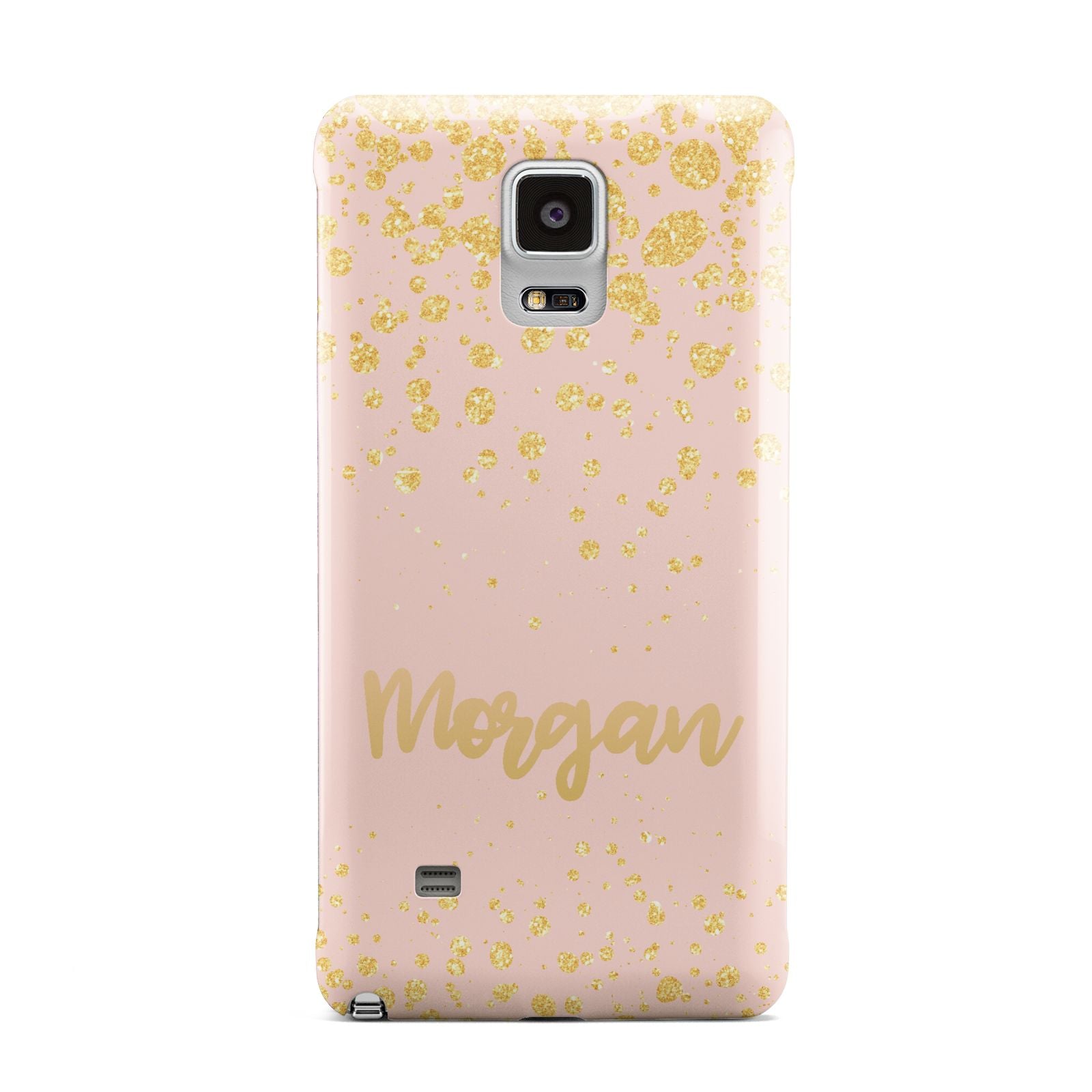 Personalised Pink Gold Splatter With Name Samsung Galaxy Note 4 Case