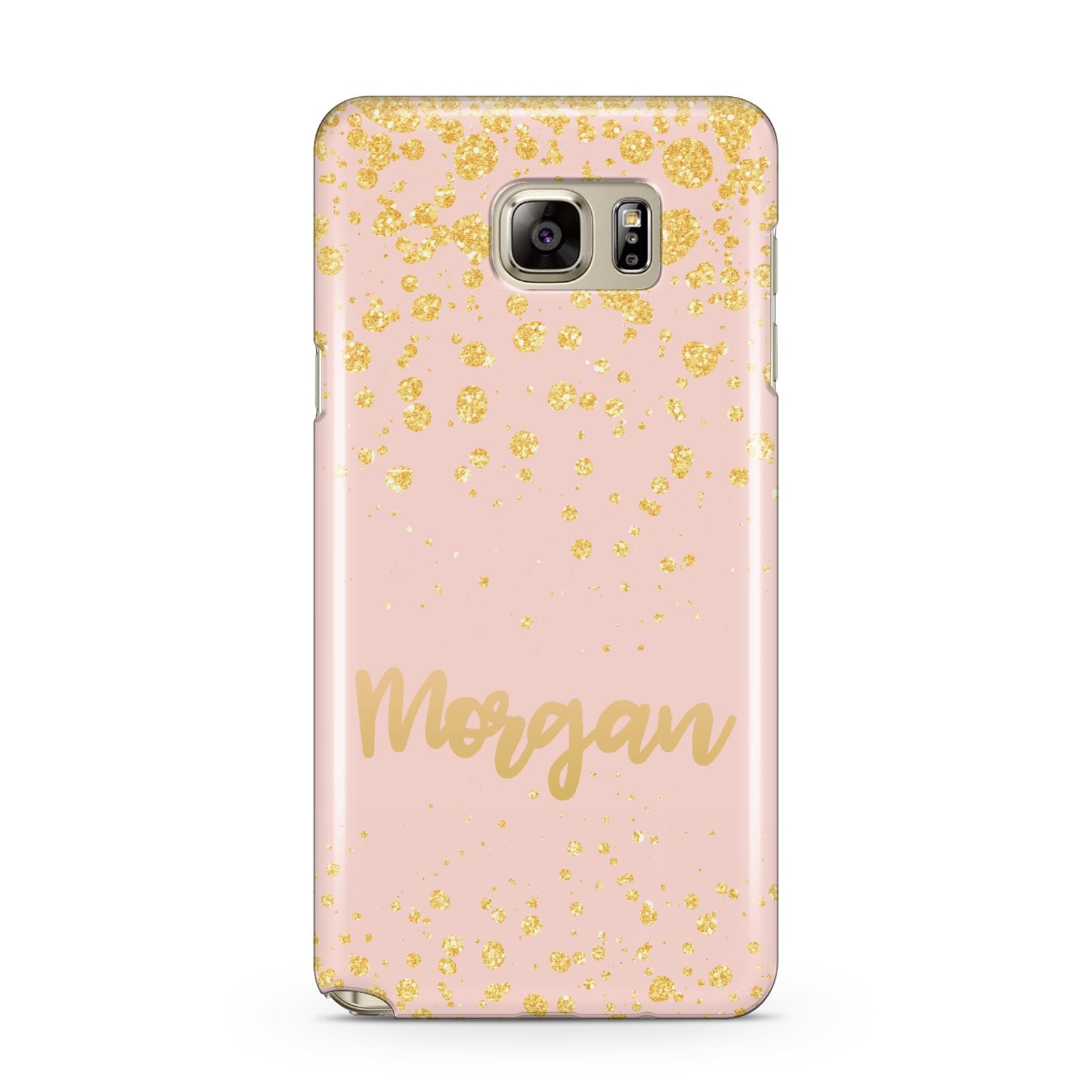 Personalised Pink Gold Splatter With Name Samsung Galaxy Note 5 Case