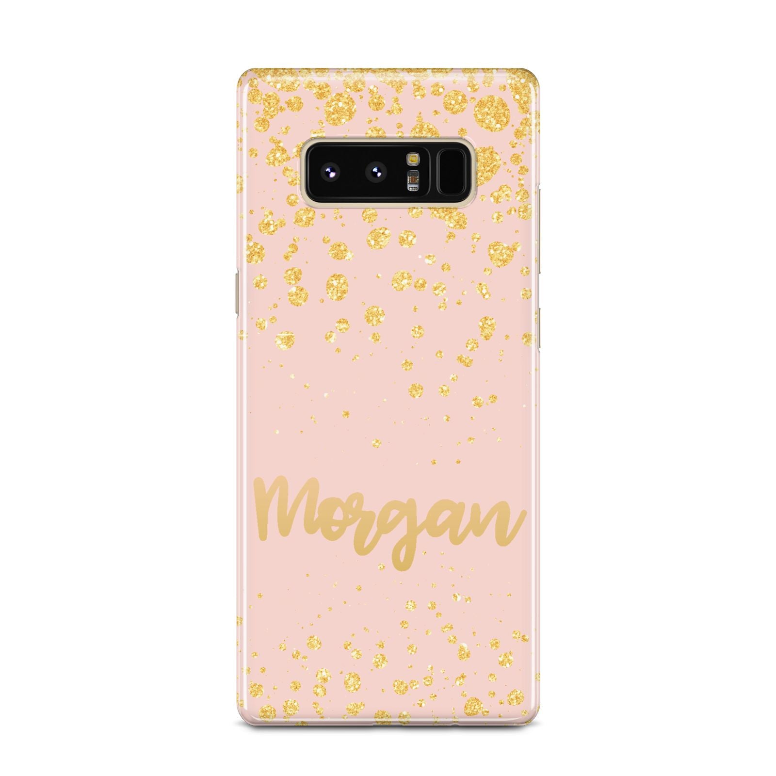 Personalised Pink Gold Splatter With Name Samsung Galaxy Note 8 Case