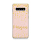 Personalised Pink Gold Splatter With Name Samsung Galaxy S10 Plus Case