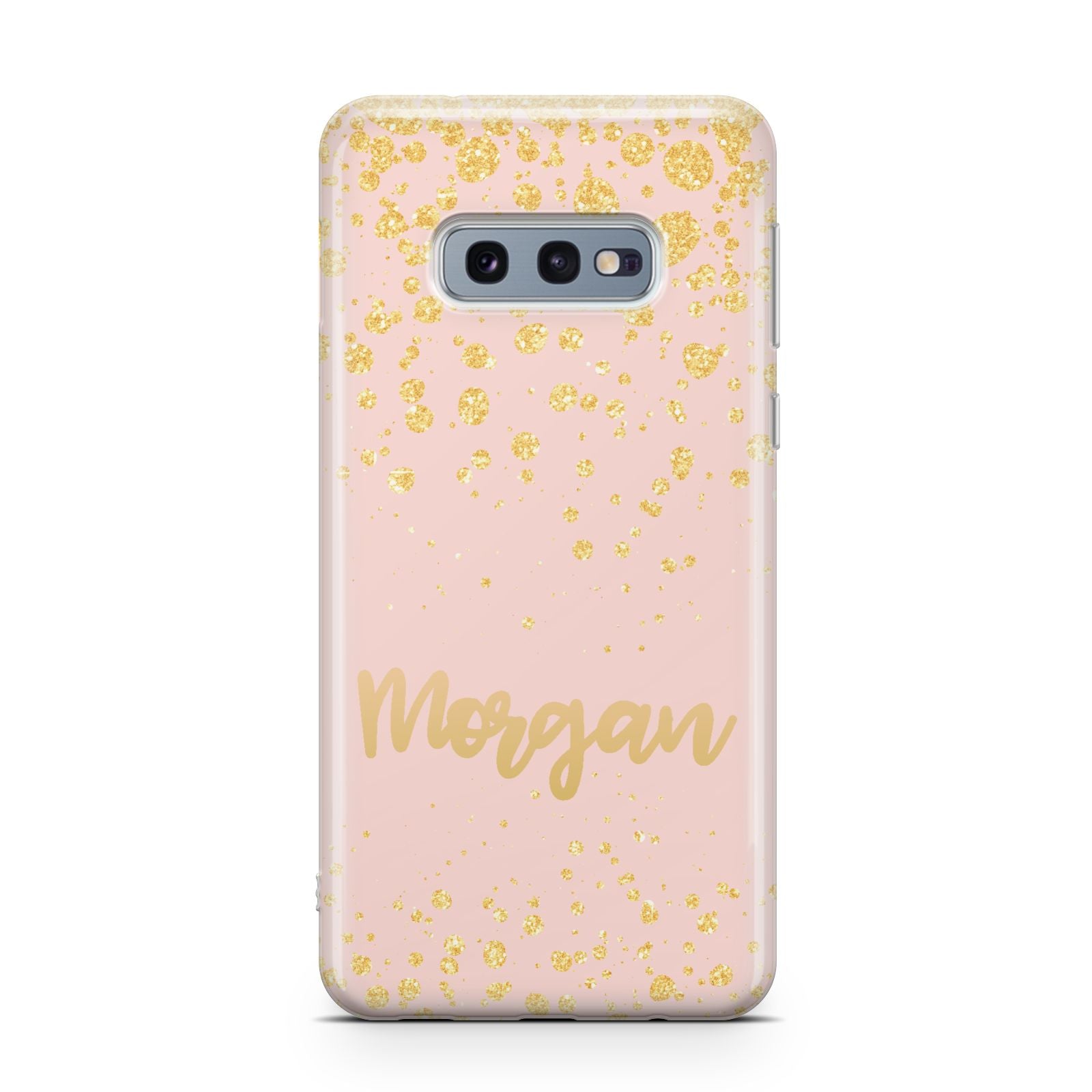 Personalised Pink Gold Splatter With Name Samsung Galaxy S10E Case