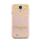 Personalised Pink Gold Splatter With Name Samsung Galaxy S4 Case