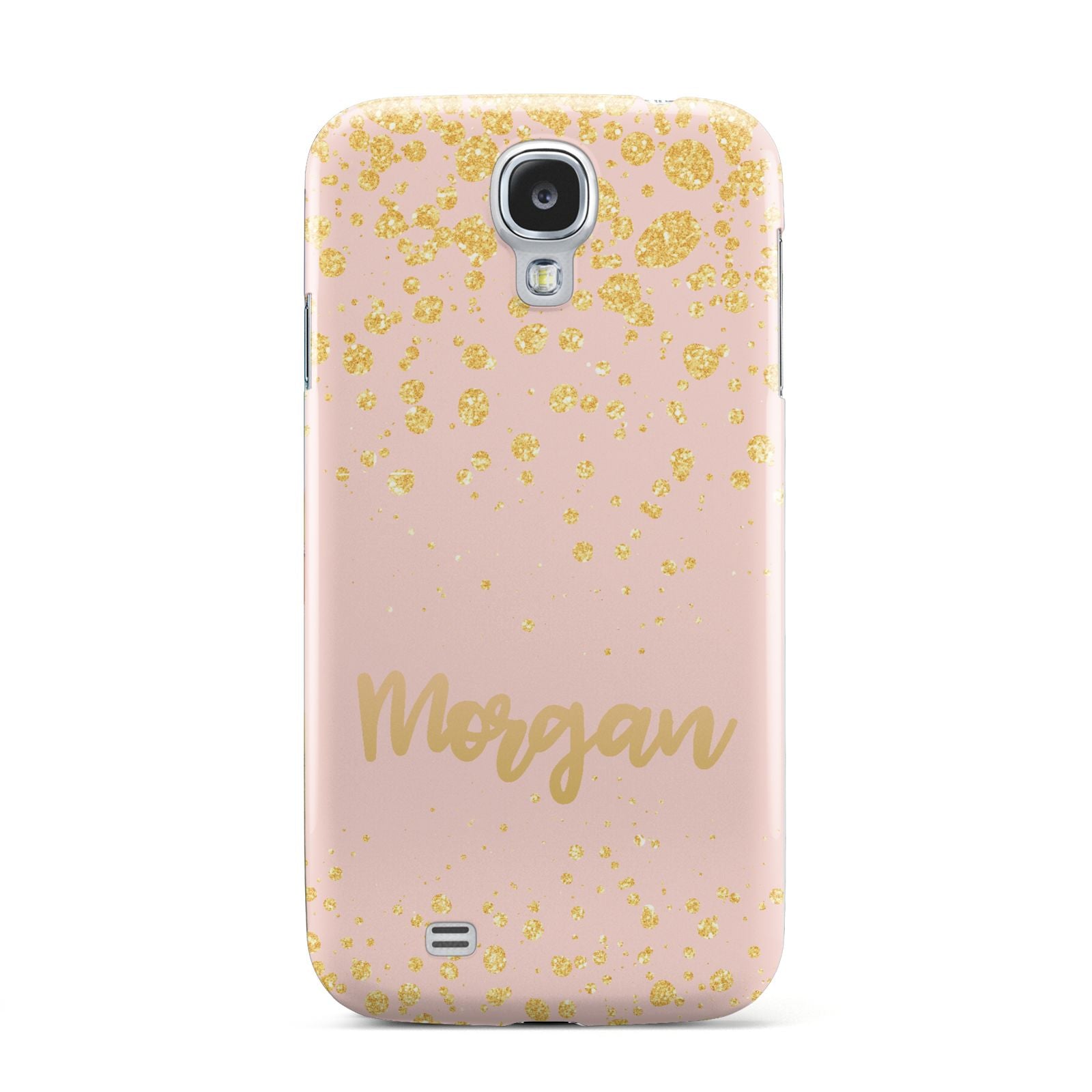 Personalised Pink Gold Splatter With Name Samsung Galaxy S4 Case