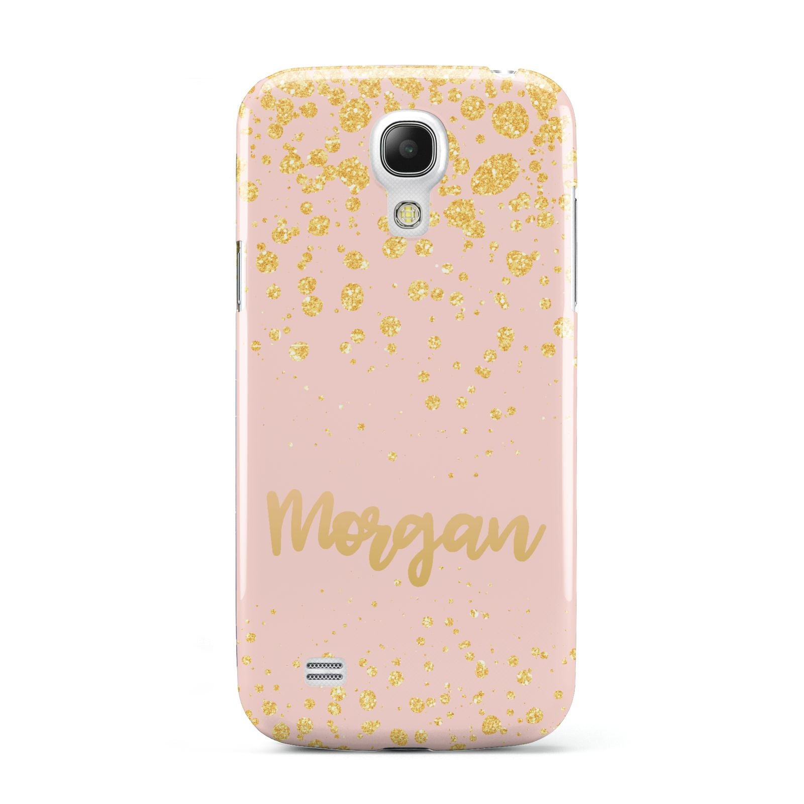 Personalised Pink Gold Splatter With Name Samsung Galaxy S4 Mini Case