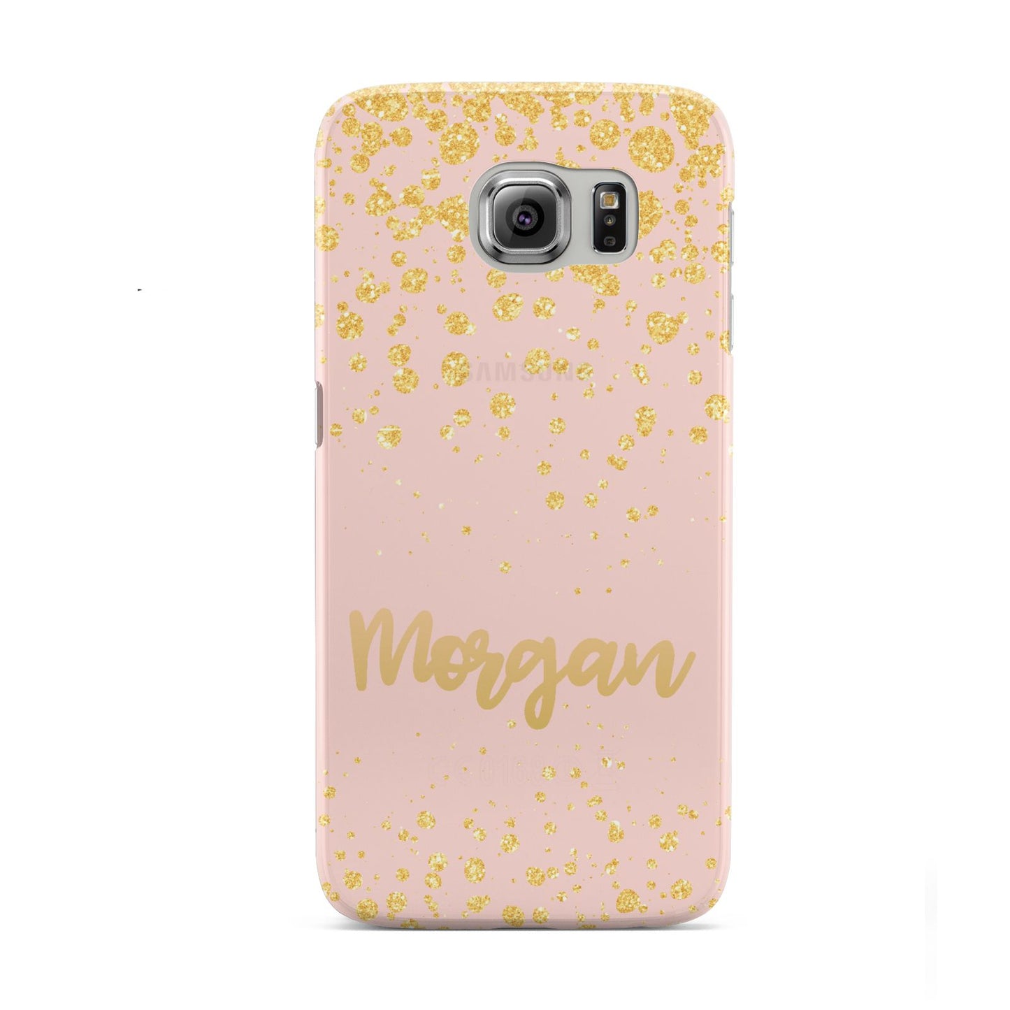 Personalised Pink Gold Splatter With Name Samsung Galaxy S6 Case
