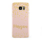 Personalised Pink Gold Splatter With Name Samsung Galaxy S7 Edge Case