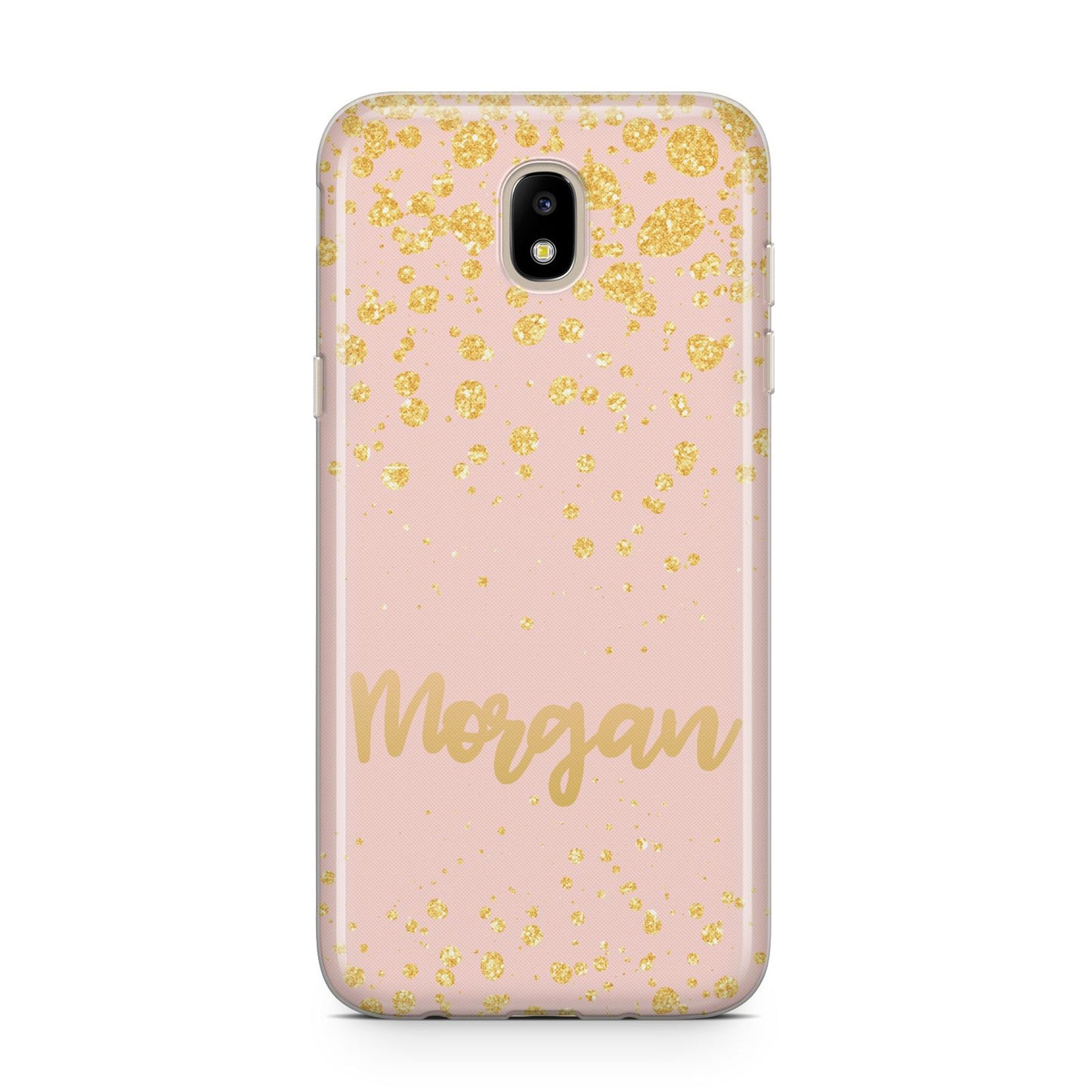 Personalised Pink Gold Splatter With Name Samsung J5 2017 Case