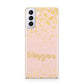 Personalised Pink Gold Splatter With Name Samsung S21 Plus Case