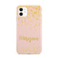 Personalised Pink Gold Splatter With Name iPhone 11 3D Tough Case