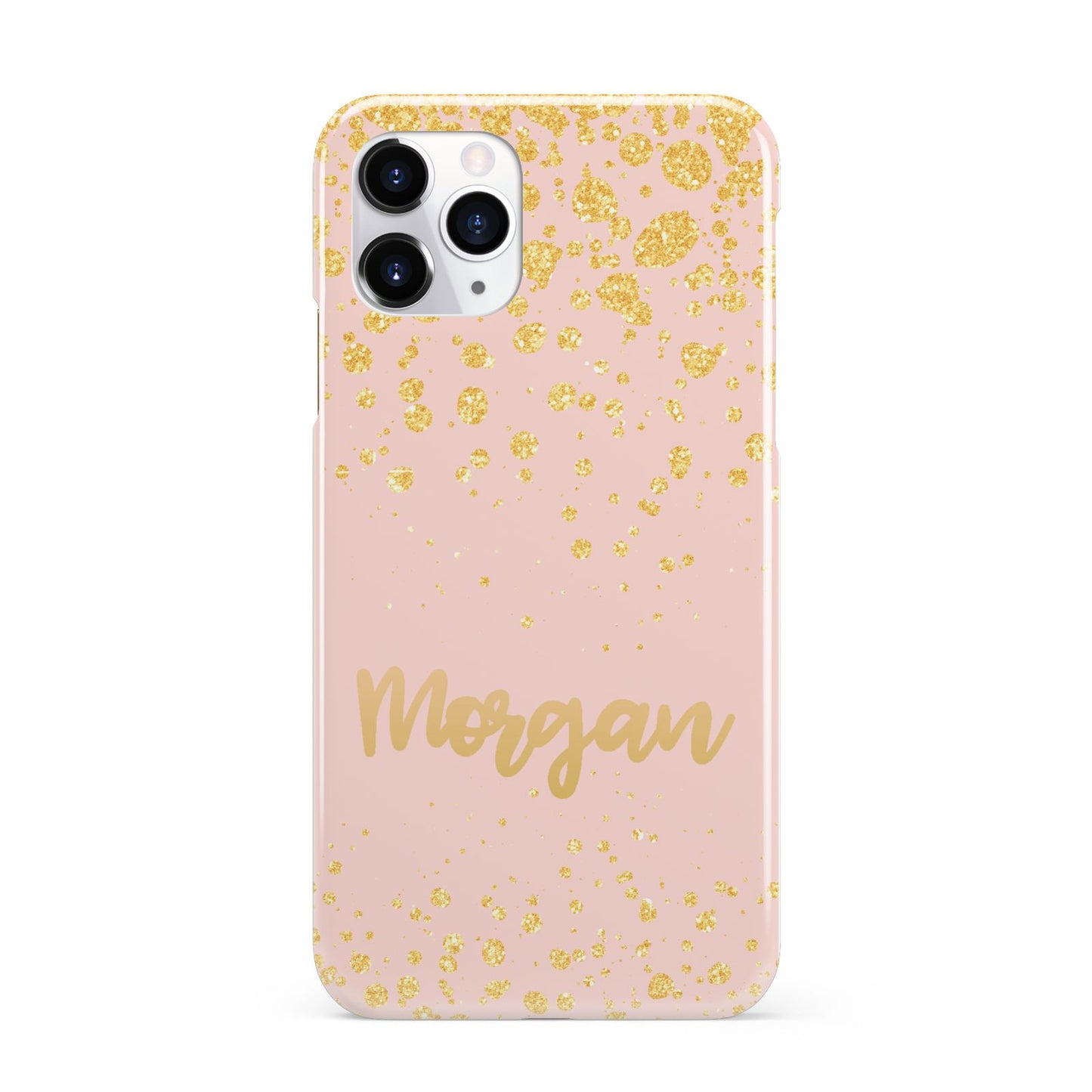 Personalised Pink Gold Splatter With Name iPhone 11 Pro 3D Snap Case