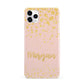 Personalised Pink Gold Splatter With Name iPhone 11 Pro Max 3D Snap Case