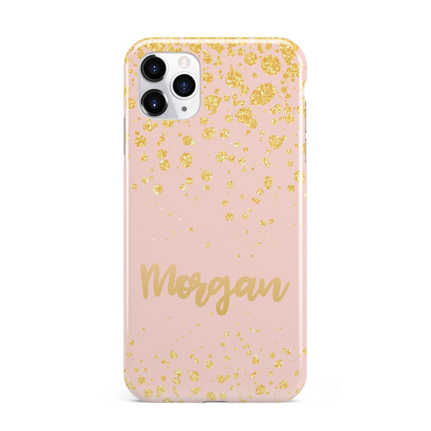 Personalised Pink Gold Splatter With Name iPhone 11 Pro Max 3D Tough Case