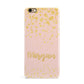 Personalised Pink Gold Splatter With Name iPhone 6 Plus 3D Snap Case on Gold Phone