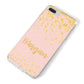 Personalised Pink Gold Splatter With Name iPhone 8 Plus Bumper Case on Silver iPhone Alternative Image